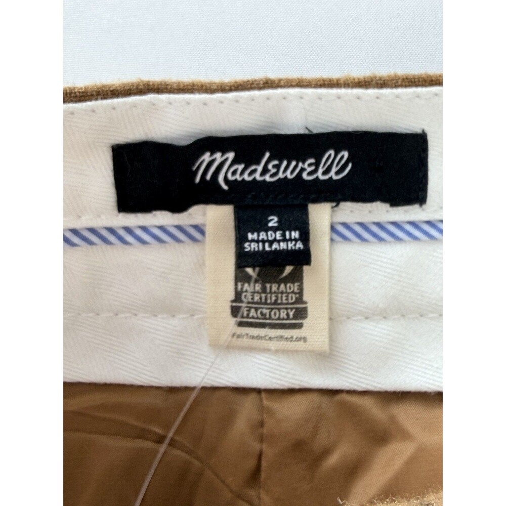 Madewell The High Rise Rosedale Straight Pant Womens 2 Brown Pinstripe Pleated 2 - Picture 9 of 16